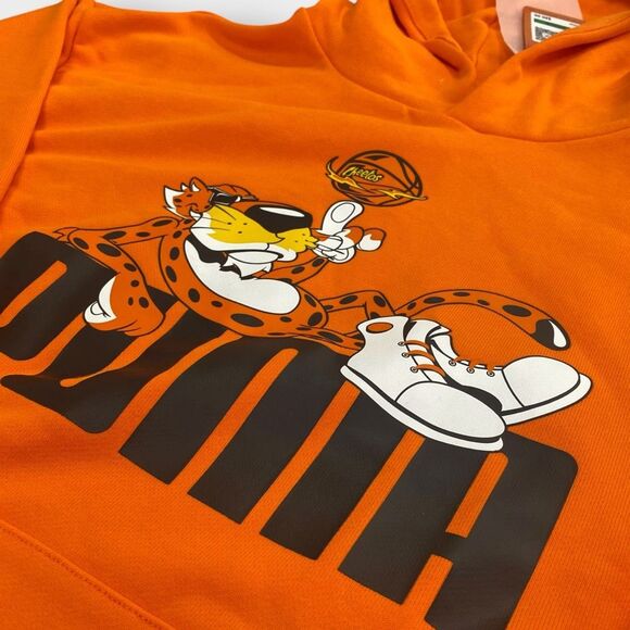 PUMA Hoops x Cheetos Orange Graphic Hoodie Mens size Large New with Tags - Picture 4 of 12